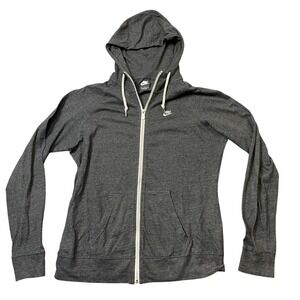 Nike XL Grey Full Zip Hoodie Pockets Long Sleeve Polyester Blend